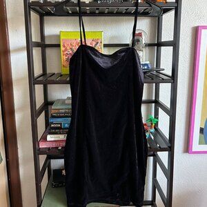 H&M Divided Black Velvet Mini Dress